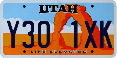 UT license plate Y301XK