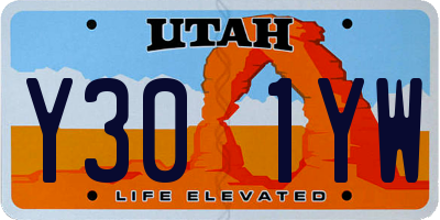 UT license plate Y301YW