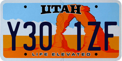 UT license plate Y301ZF