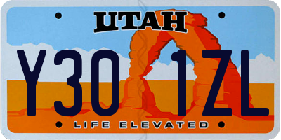 UT license plate Y301ZL