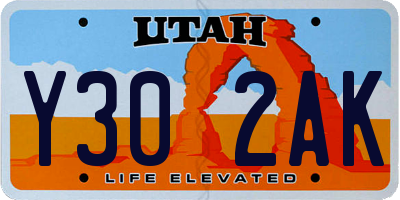 UT license plate Y302AK