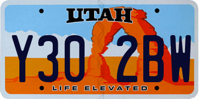 UT license plate Y302BW