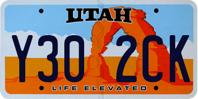 UT license plate Y302CK