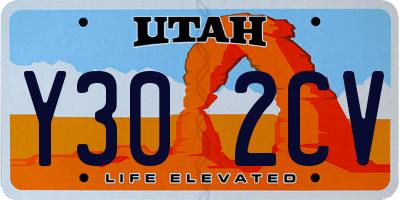 UT license plate Y302CV