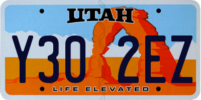 UT license plate Y302EZ