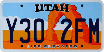 UT license plate Y302FM