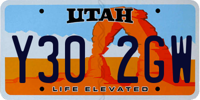 UT license plate Y302GW