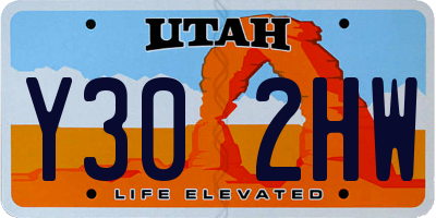 UT license plate Y302HW