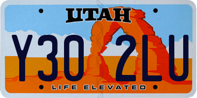 UT license plate Y302LU