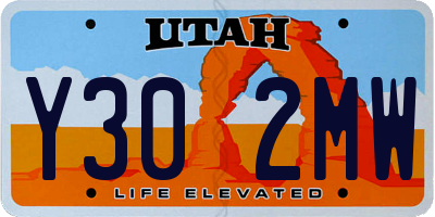 UT license plate Y302MW