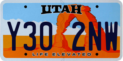 UT license plate Y302NW