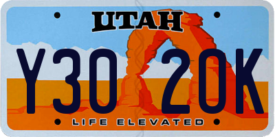 UT license plate Y302OK