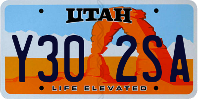 UT license plate Y302SA