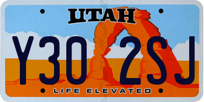 UT license plate Y302SJ