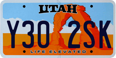 UT license plate Y302SK