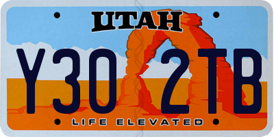 UT license plate Y302TB