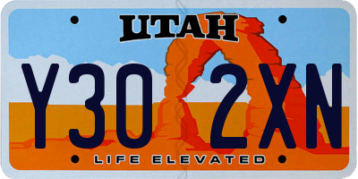 UT license plate Y302XN