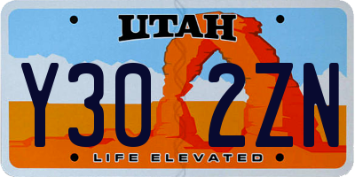 UT license plate Y302ZN
