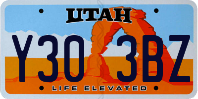 UT license plate Y303BZ