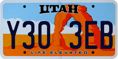 UT license plate Y303EB