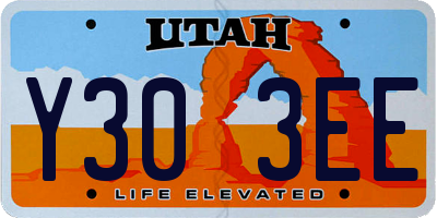 UT license plate Y303EE