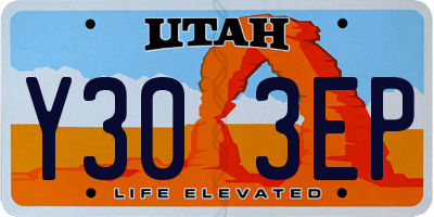 UT license plate Y303EP