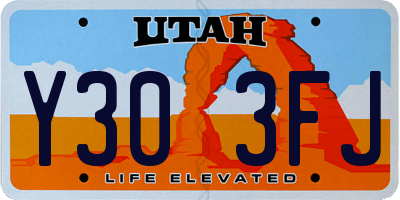 UT license plate Y303FJ