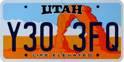UT license plate Y303FQ