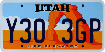 UT license plate Y303GP