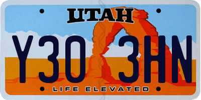 UT license plate Y303HN