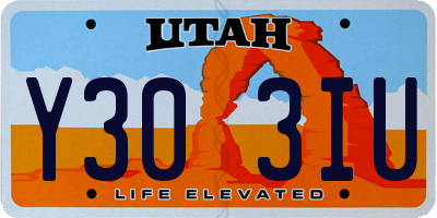 UT license plate Y303IU