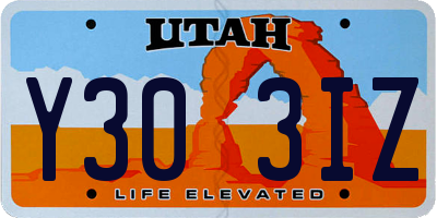 UT license plate Y303IZ