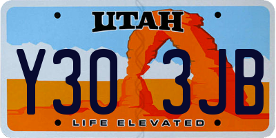 UT license plate Y303JB