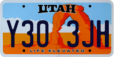 UT license plate Y303JH