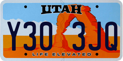 UT license plate Y303JQ