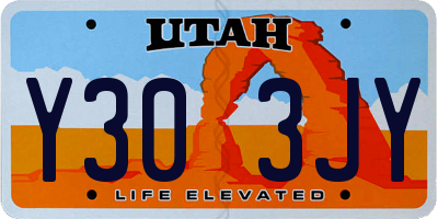 UT license plate Y303JY