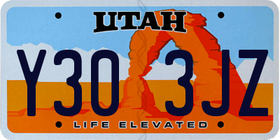 UT license plate Y303JZ
