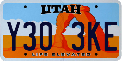UT license plate Y303KE