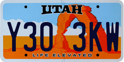 UT license plate Y303KW