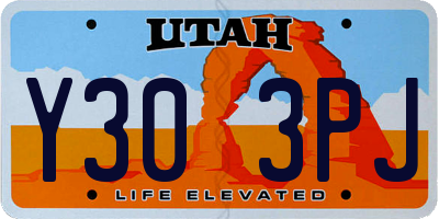 UT license plate Y303PJ