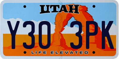 UT license plate Y303PK
