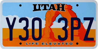 UT license plate Y303PZ