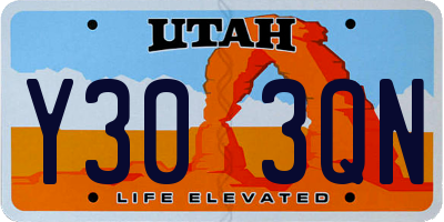 UT license plate Y303QN