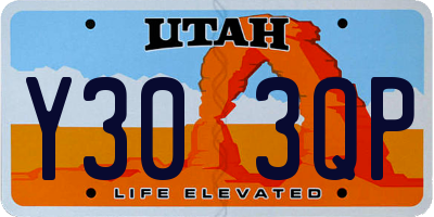 UT license plate Y303QP