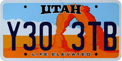 UT license plate Y303TB