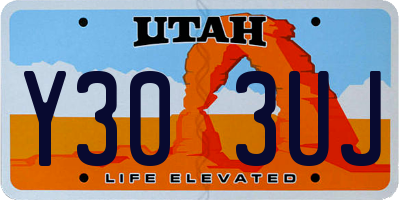 UT license plate Y303UJ