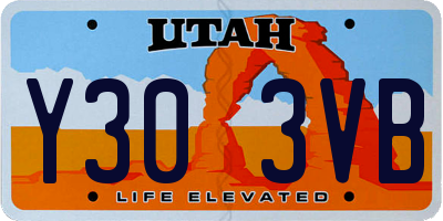 UT license plate Y303VB