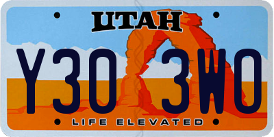 UT license plate Y303WO
