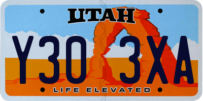 UT license plate Y303XA