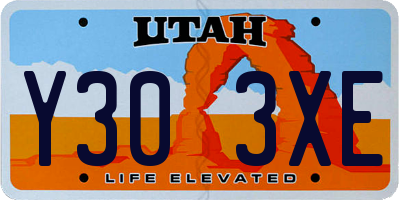UT license plate Y303XE